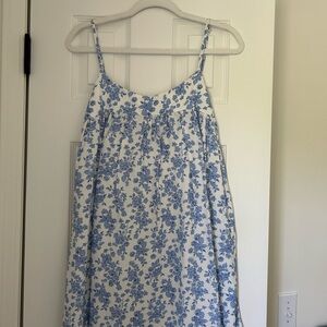Floral Blue and White Dress